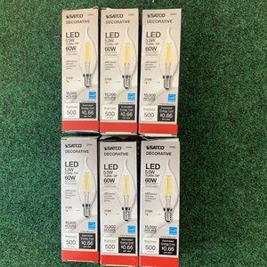 SATCO S9962 5.5 Watt Dimmable CA11 Candelabra (E12) Base 6-PACK!!